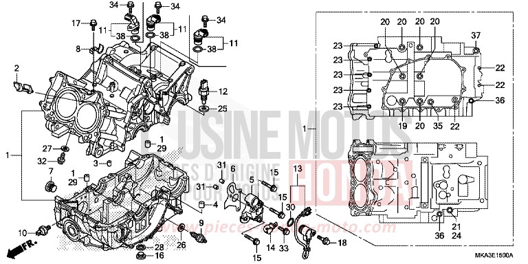 CARTER MOTEUR de NC750X "Méca" SWORD SILVER METALLIC (NHA95) de 2017